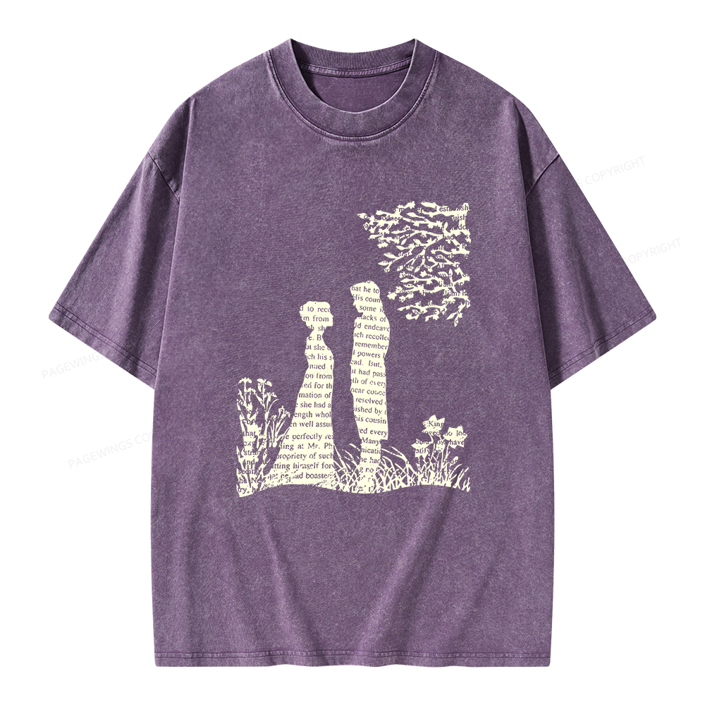 Pagewings Literary Book Lover Unisex Washed T-shirt
