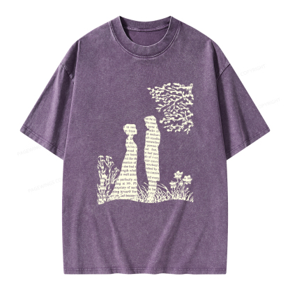 Pagewings Literary Book Lover Unisex Washed T-shirt