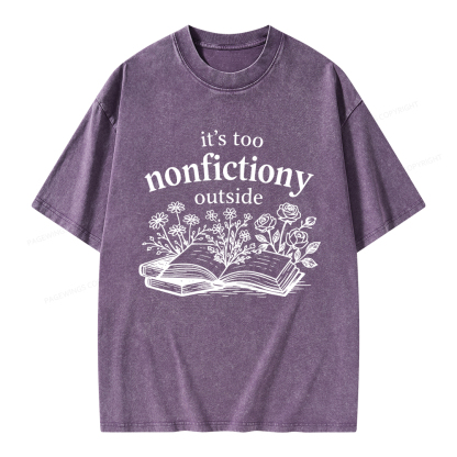 Pagewings Too Nonfictiony Outside Unisex Washed T-shirt