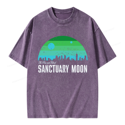 Pagewings The Rise and Fall of Sanctuary Moon Unisex Washed T-shirt