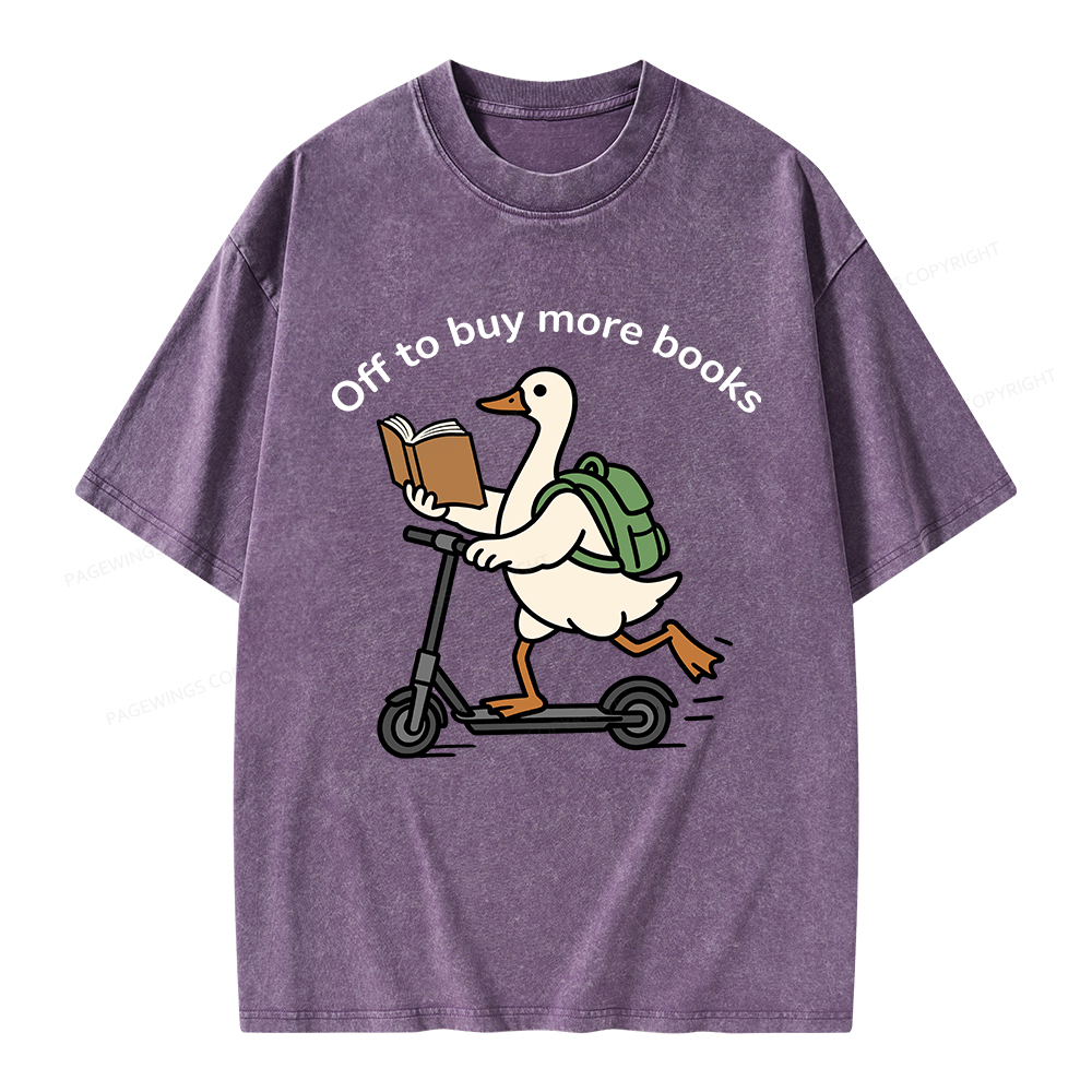 Pagewings Off to Buy More Books Unisex Washed T-shirt