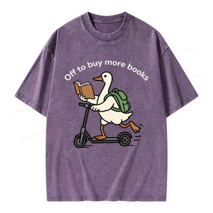 Pagewings Off to Buy More Books Unisex Washed T-shirt