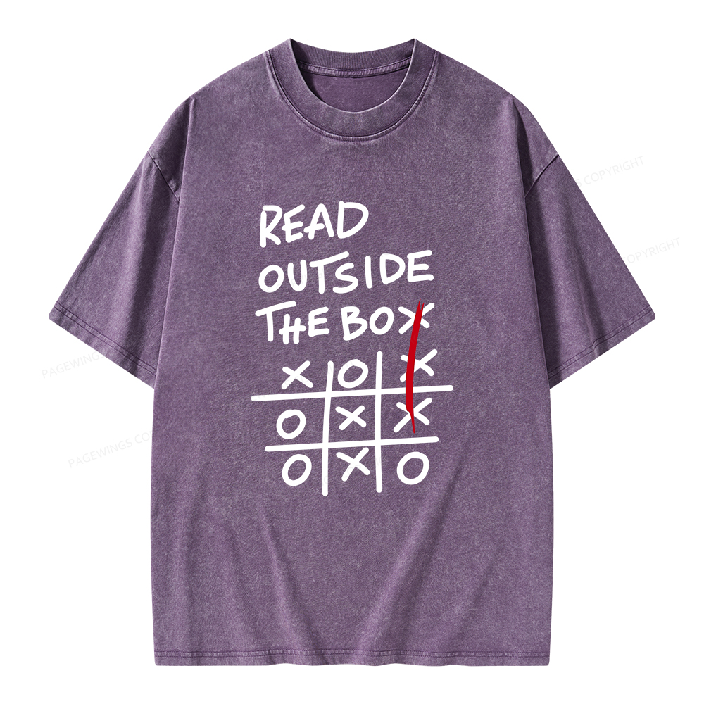 Pagewings Read Outside The Box Unisex Washed T-shirt