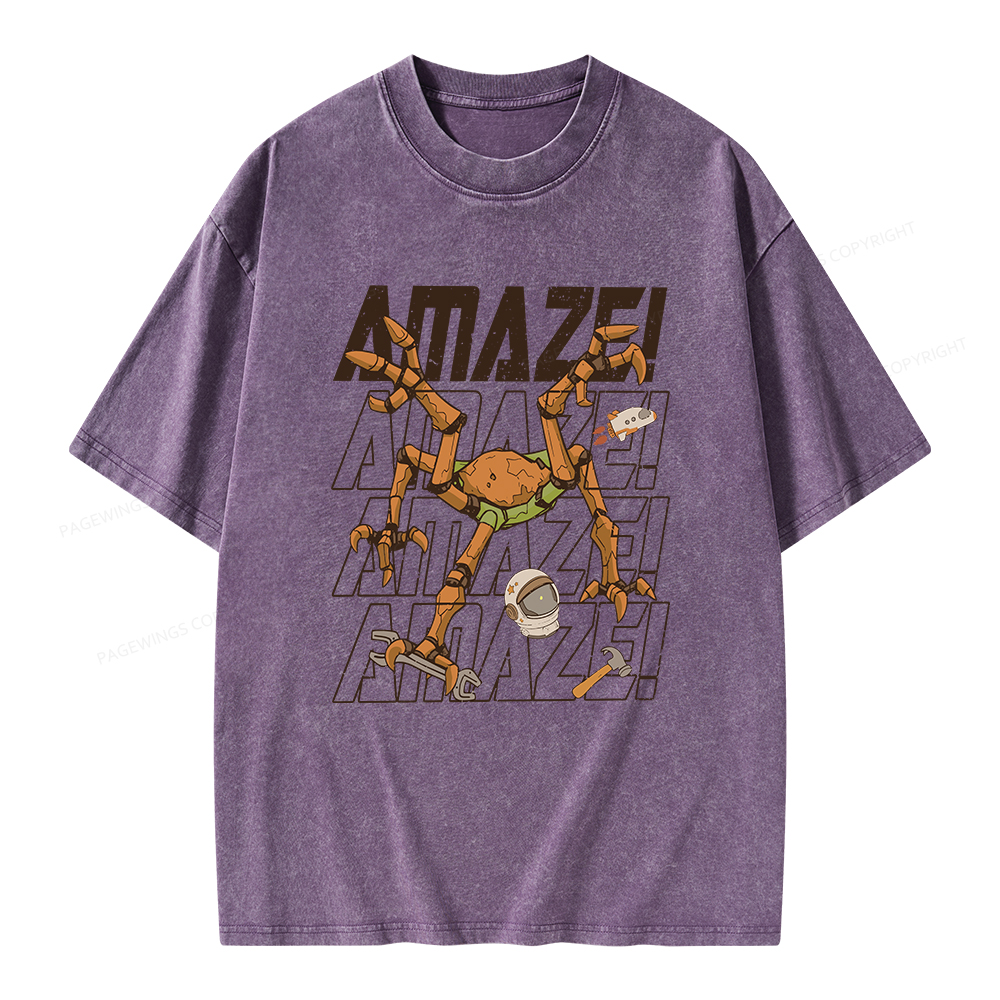 Pagewings AmazeSci Fi Reader Unisex Washed T-shirt
