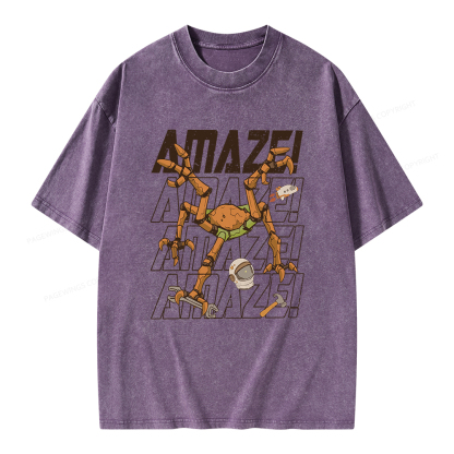 Pagewings AmazeSci Fi Reader Unisex Washed T-shirt
