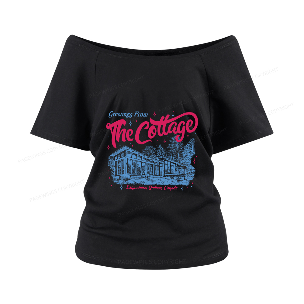 Pagewings Coming To The Cottage Women Off Shoulder T-shirts