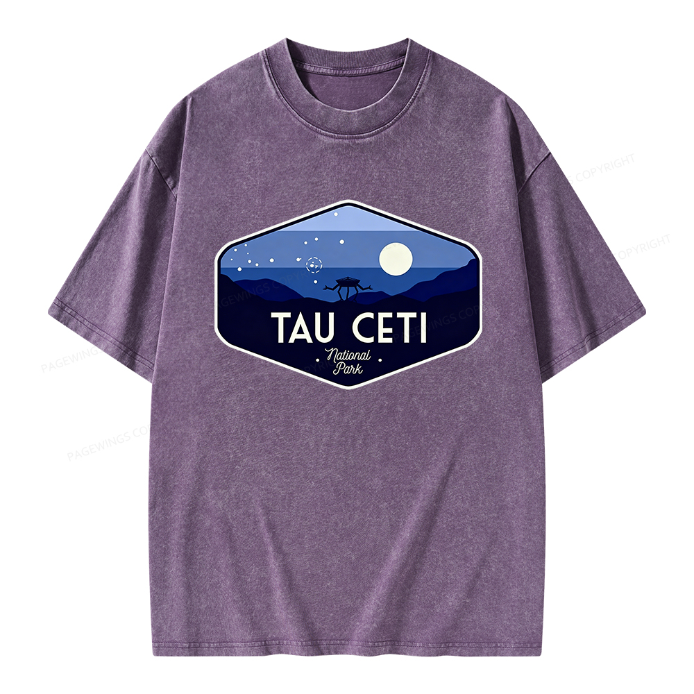 Pagewings Tau Ceti Unisex Washed T-shirt