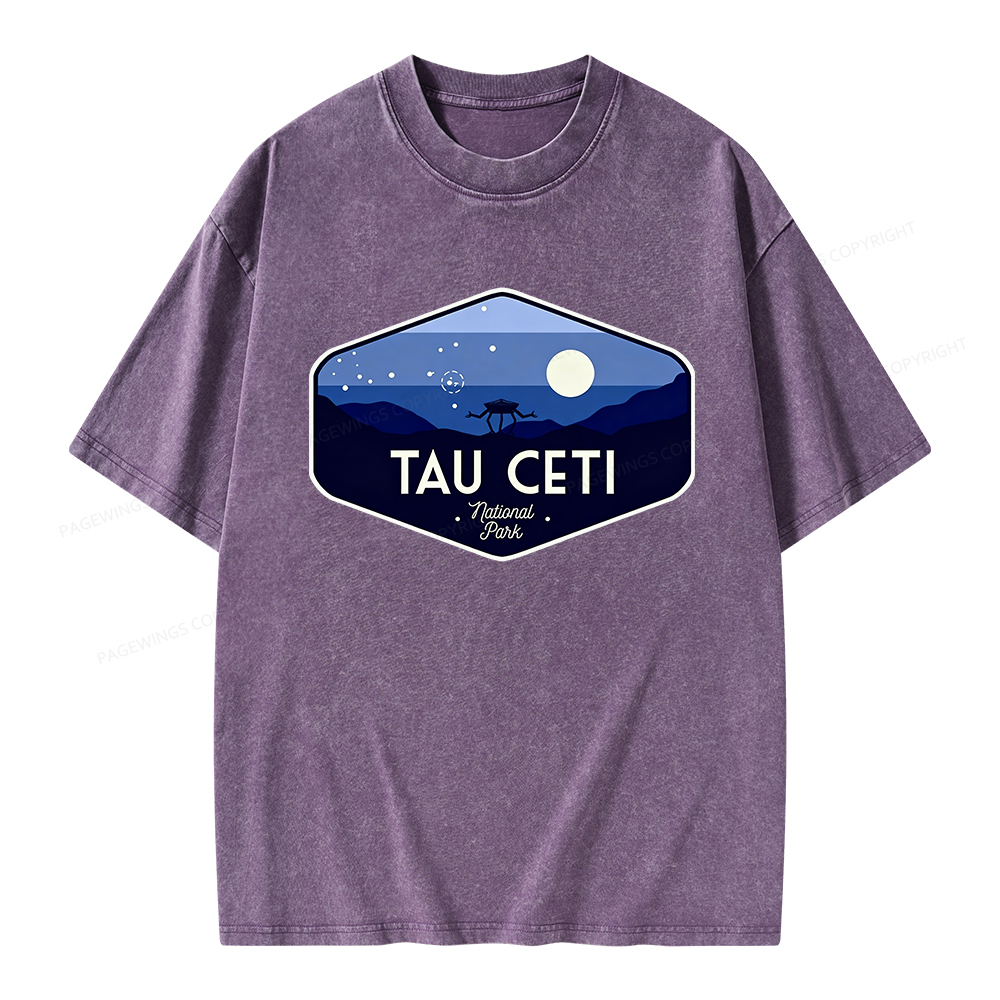 Pagewings Tau Ceti Unisex Washed T-shirt