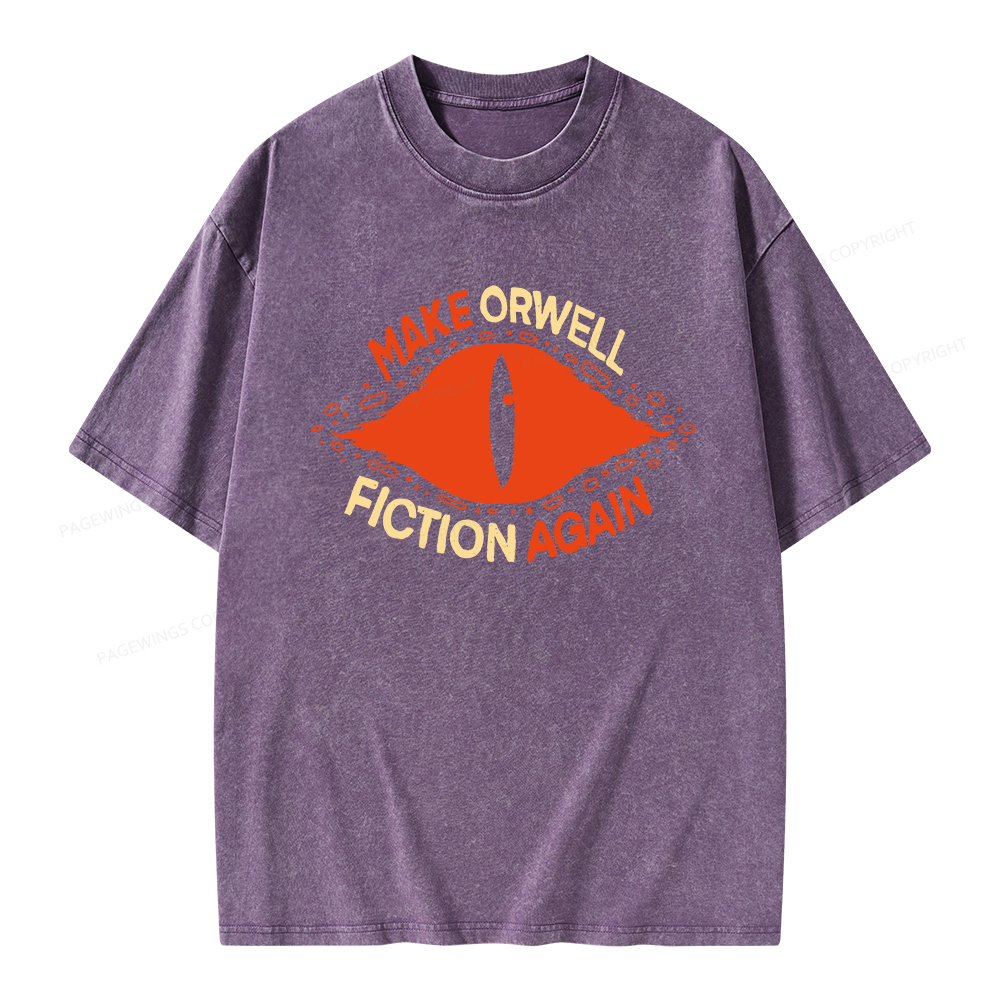 Pagewings Make Orwell Fiction Again Unisex Washed T-shirt