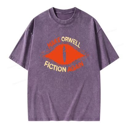 Pagewings Make Orwell Fiction Again Unisex Washed T-shirt