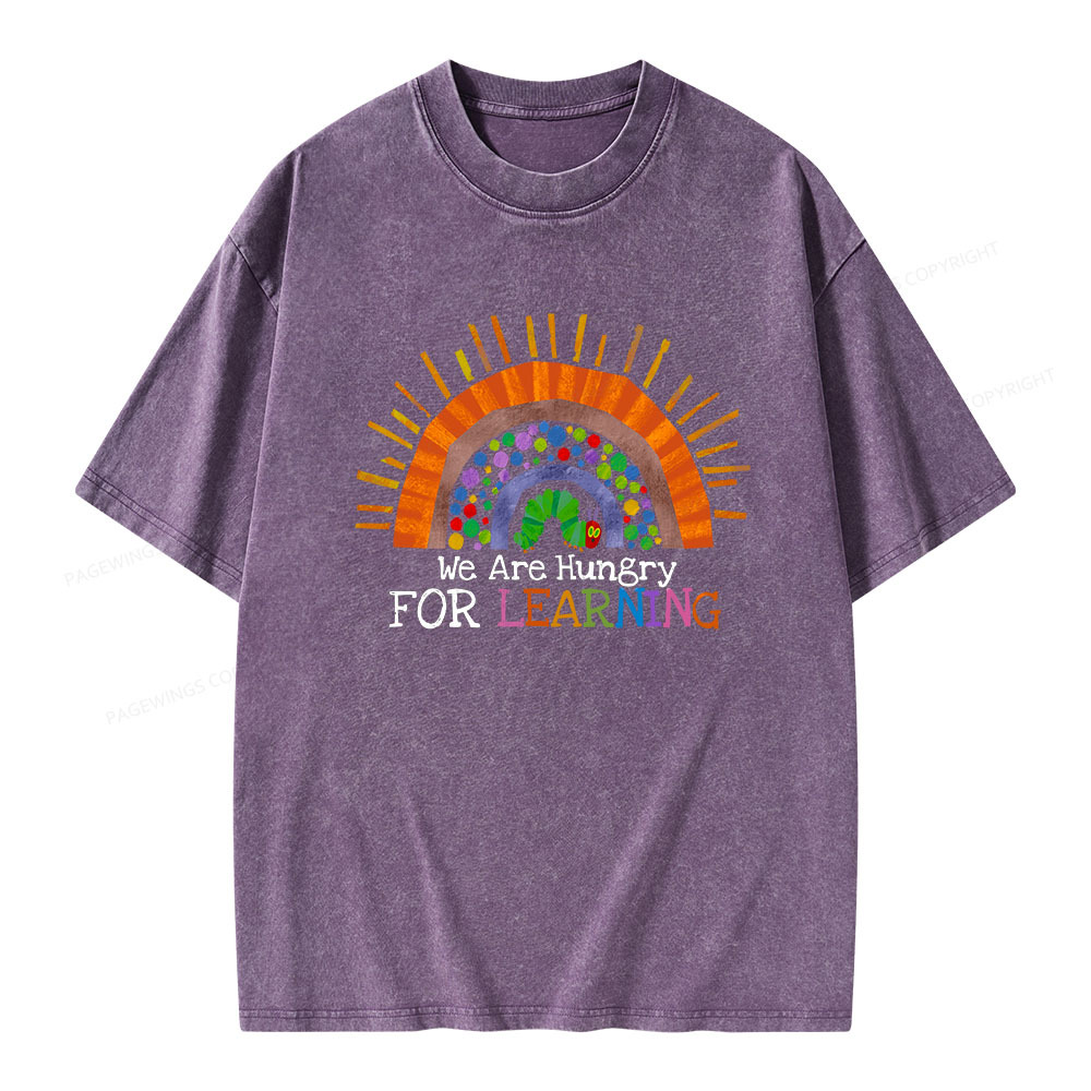 Pagewings We Are Hungry For Learning Unisex Washed T-shirt
