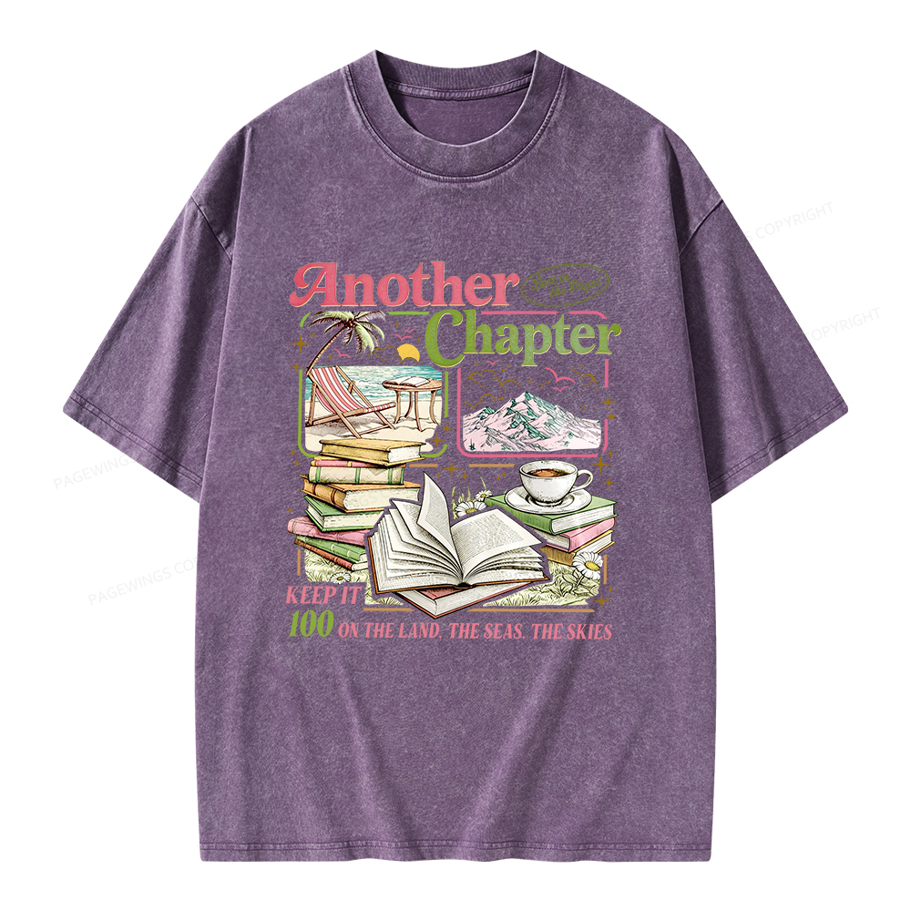 Pagewings One More Chapter Bookish Unisex Washed T-shirt