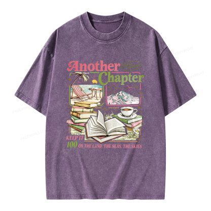Pagewings One More Chapter Bookish Unisex Washed T-shirt