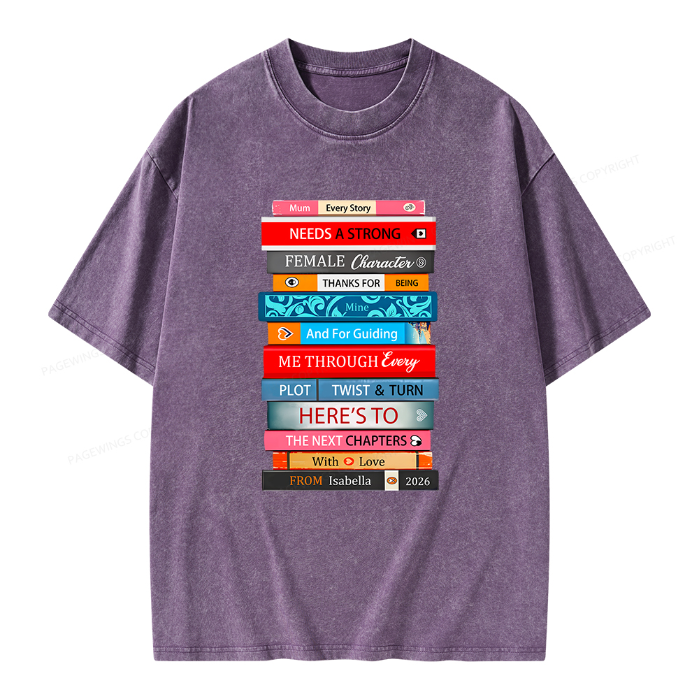 Pagewings Personalised Books Mother's Day Unisex Washed T-shirt