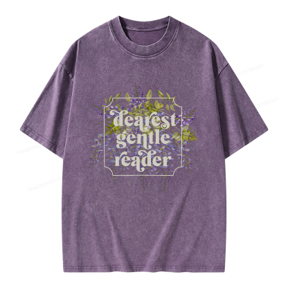 Pagewings Dearest Gentle Reader Unisex Washed T-shirt