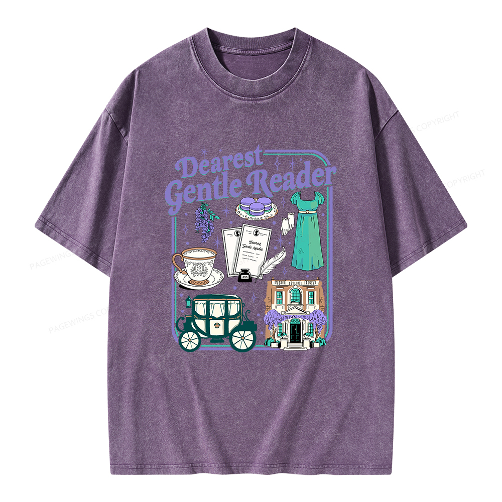 Pagewings Dearest Gentle Reader Unisex Washed T-shirt