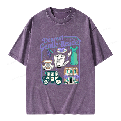 Pagewings Dearest Gentle Reader Unisex Washed T-shirt