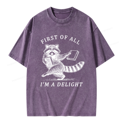 Pagewings First of All I'm A Delight Unisex Washed T-shirt