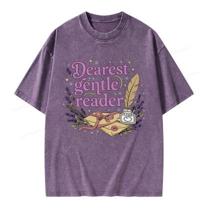 Pagewings Dearest Gentle Reader Unisex Washed T-shirt