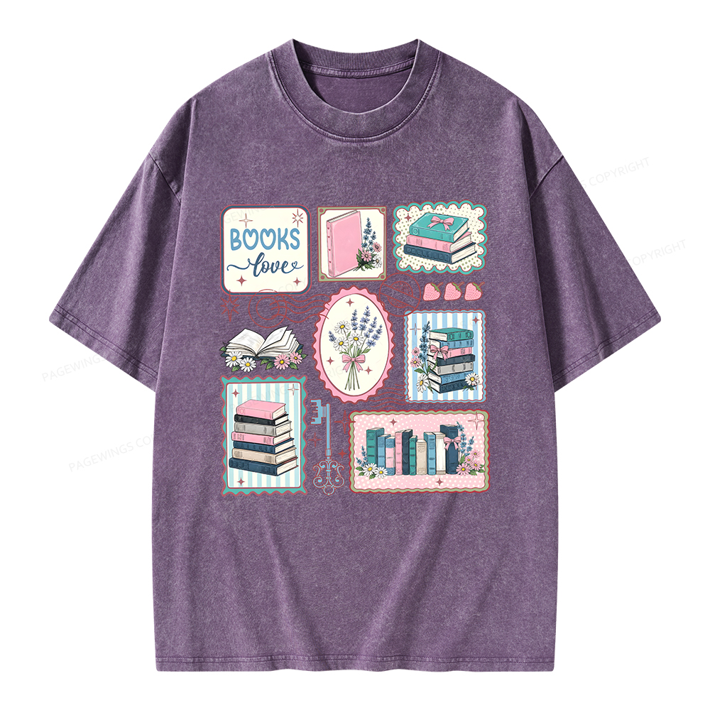 Pagewings Book Lover Book Club Unisex Washed T-shirt