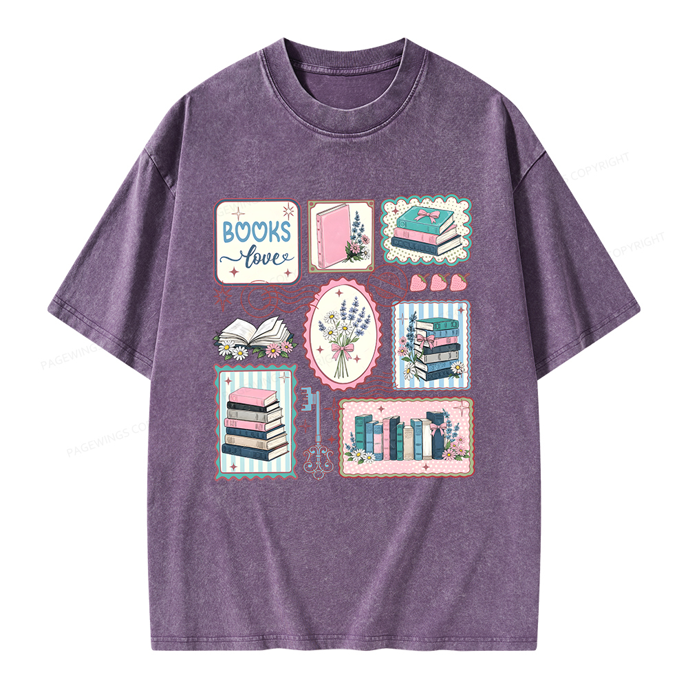 Pagewings Book Lover Book Club Unisex Washed T-shirt