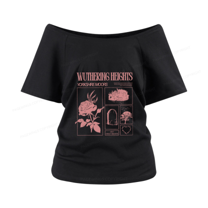 Pagewings Literary Quote Women Off Shoulder T-shirts