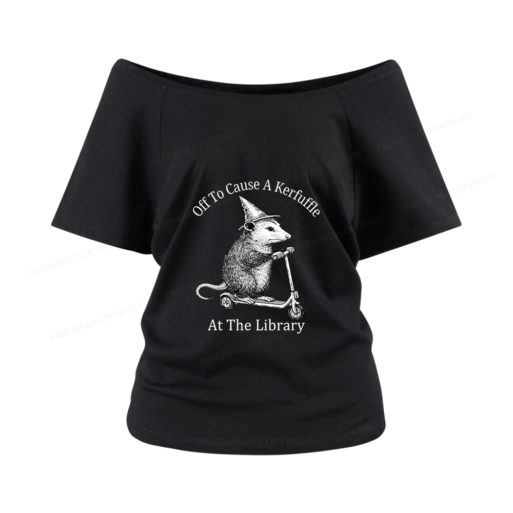 Pagewings Off To Cause A Kerfuffle Women Off Shoulder T-shirts