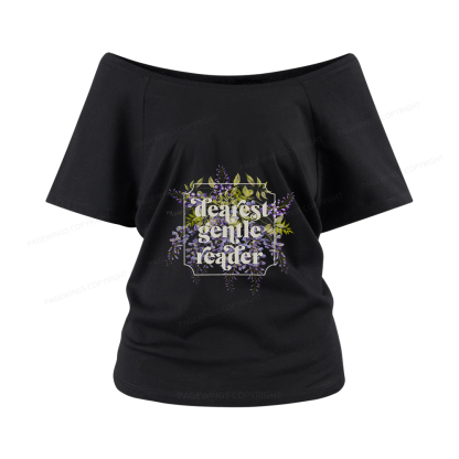 Pagewings Dearest Gentle Reader Women Off Shoulder T-shirts