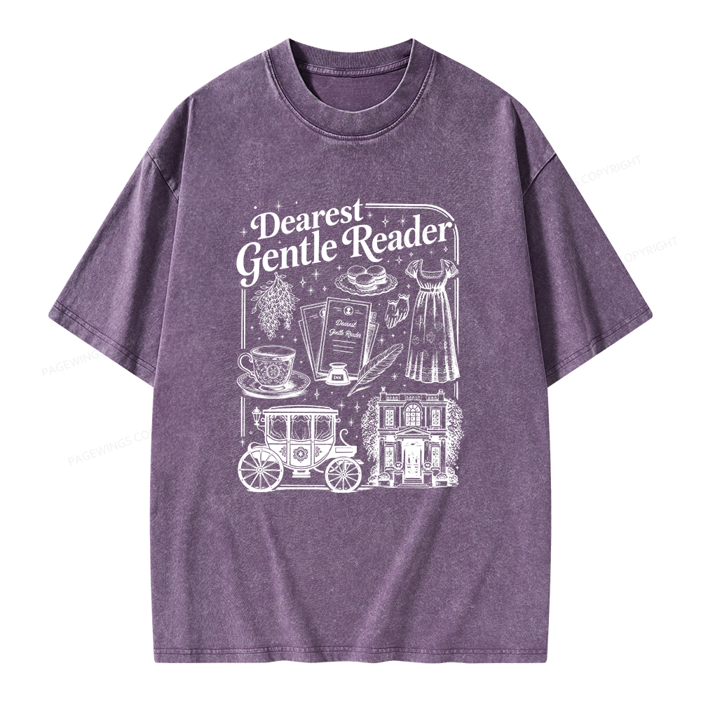 Pagewings Dearest Gentle Reader Unisex Washed T-shirt