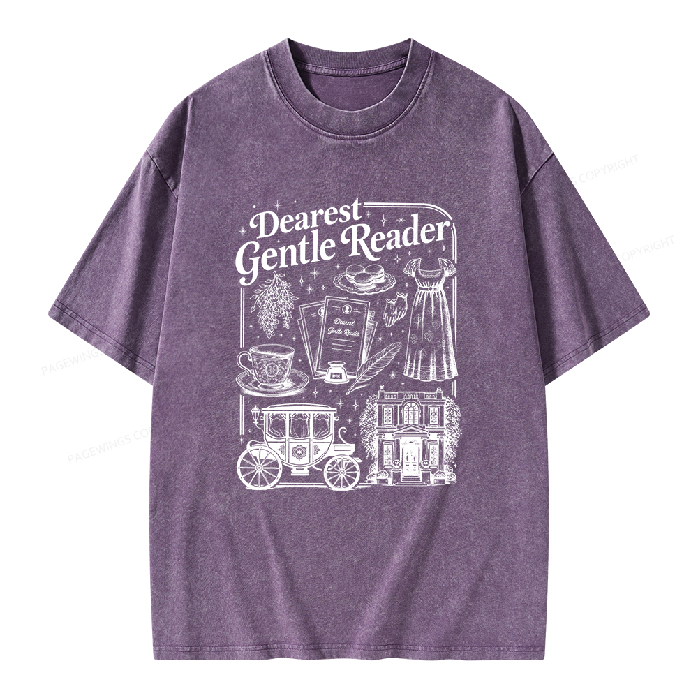Pagewings Dearest Gentle Reader Unisex Washed T-shirt