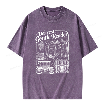 Pagewings Dearest Gentle Reader Unisex Washed T-shirt