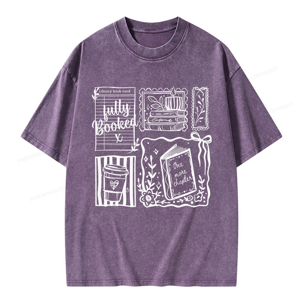 Pagewings Just one more chapter Unisex Washed T-shirt