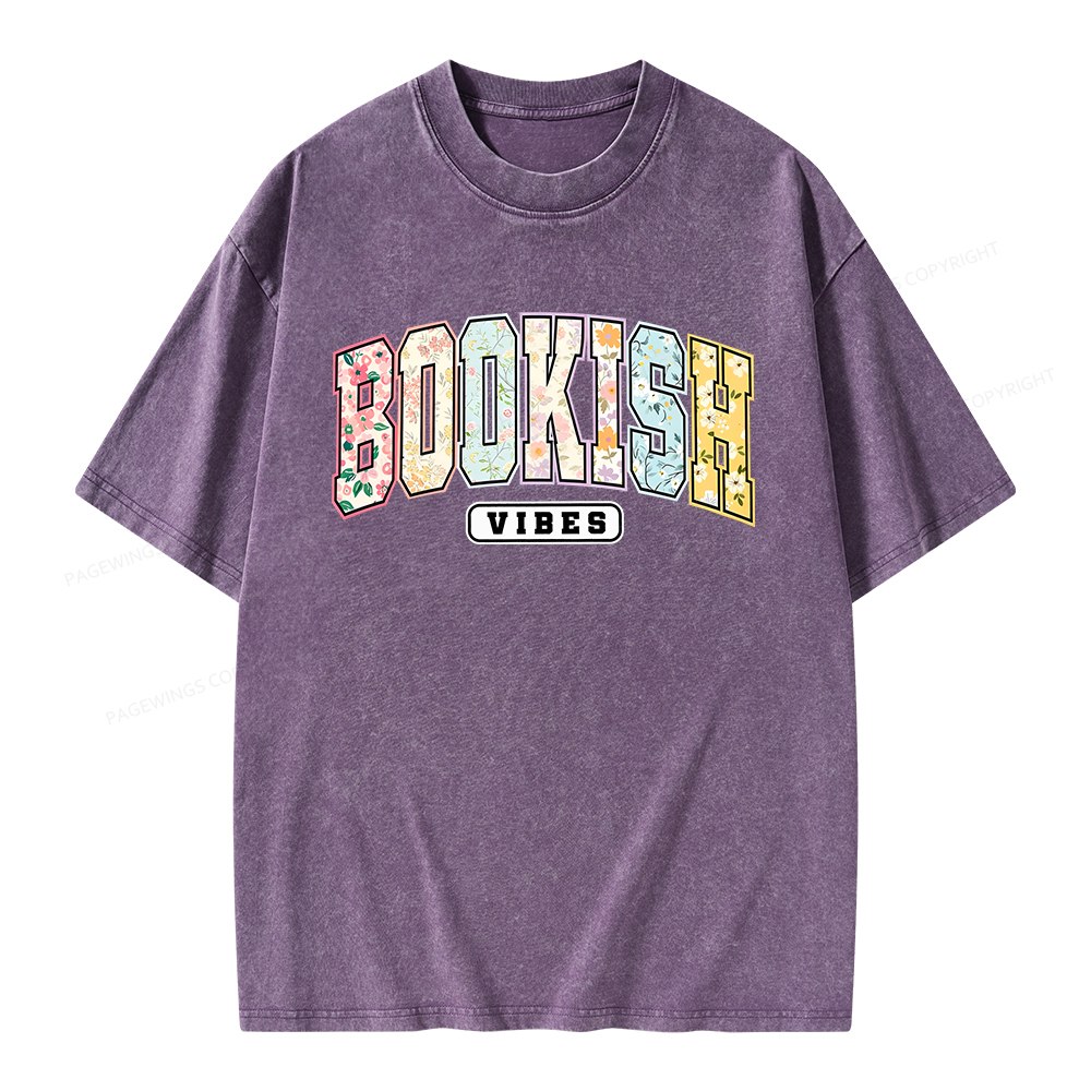 Pagewings Bookish Vibes Unisex Washed T-shirt