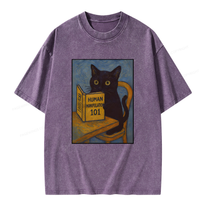 Pagewings Funny Cat Unisex Washed T-shirt