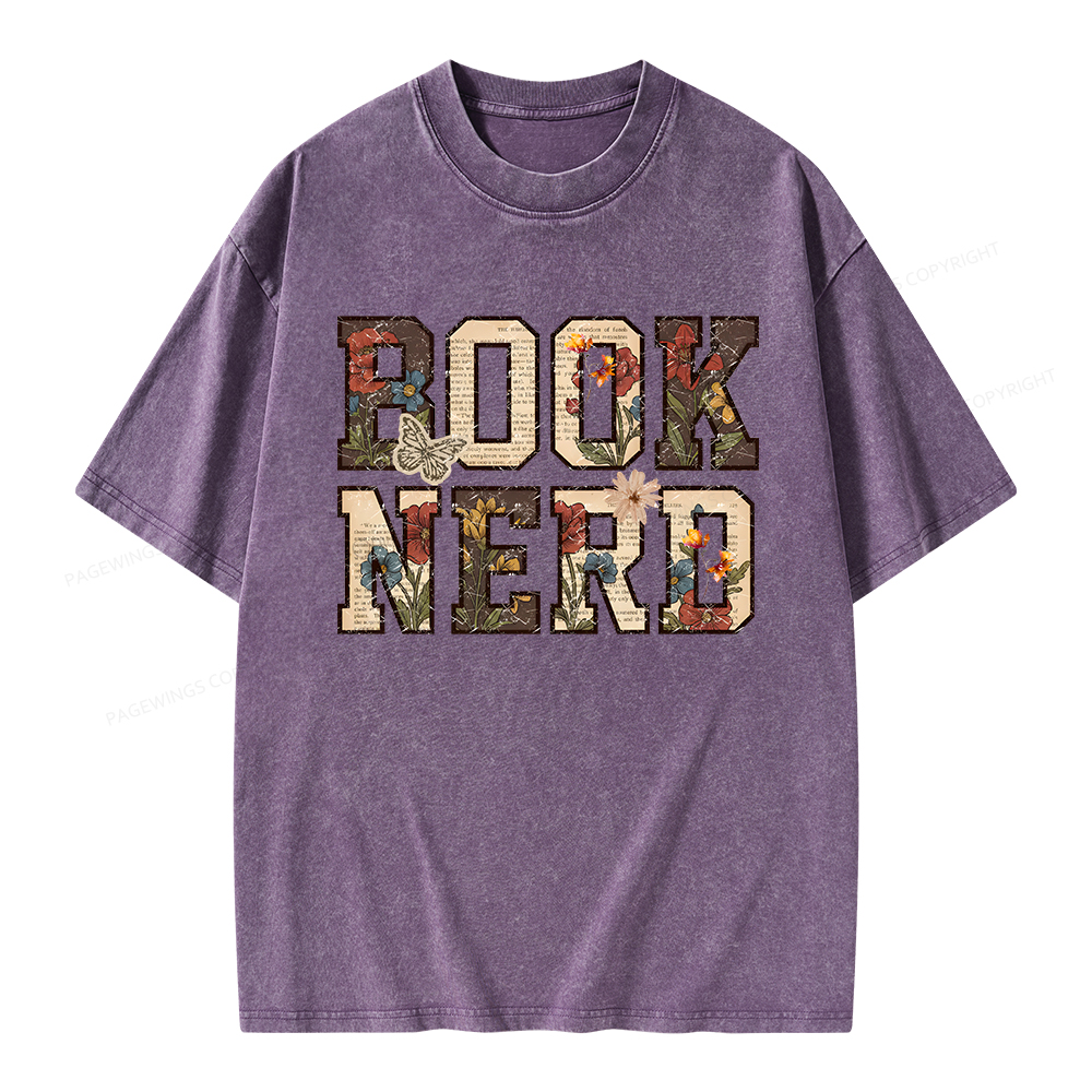 Pagewings Book Nerd Unisex Washed T-shirt