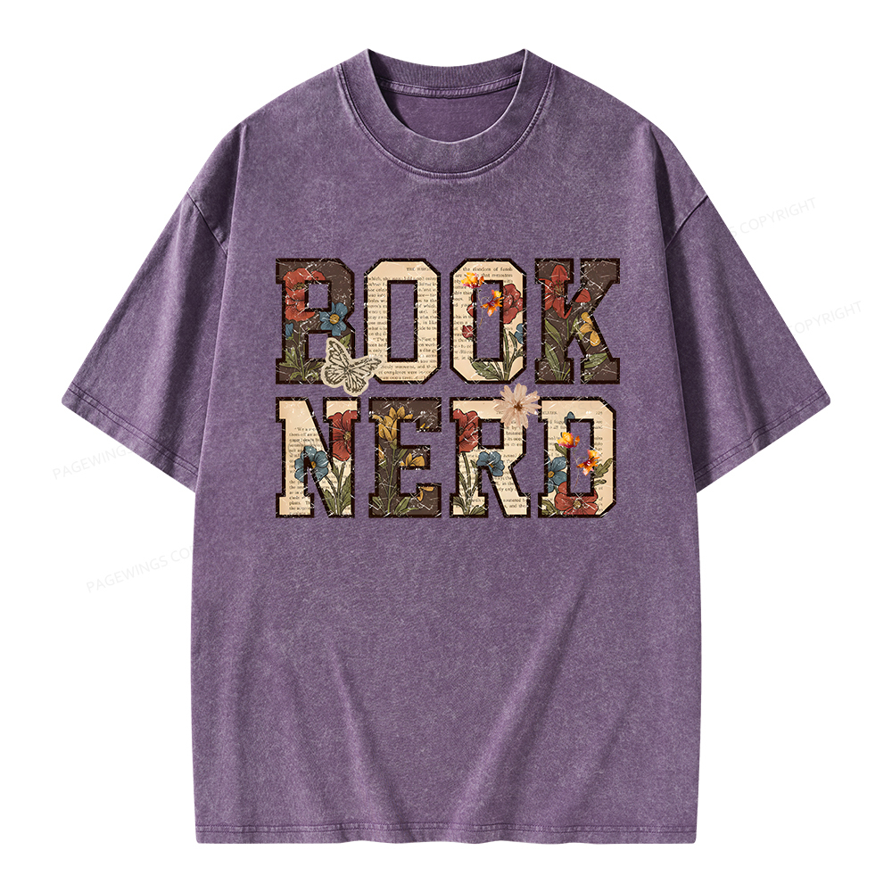 Pagewings Book Nerd Unisex Washed T-shirt