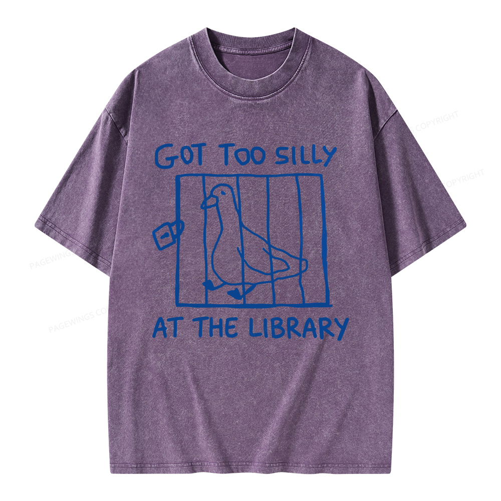 Pagewings Got Too Silly At The Library Unisex Washed T-shirt