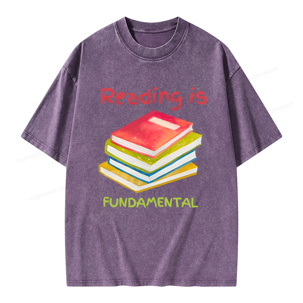Pagewings Reading is Fundamental Unisex Washed T-shirt