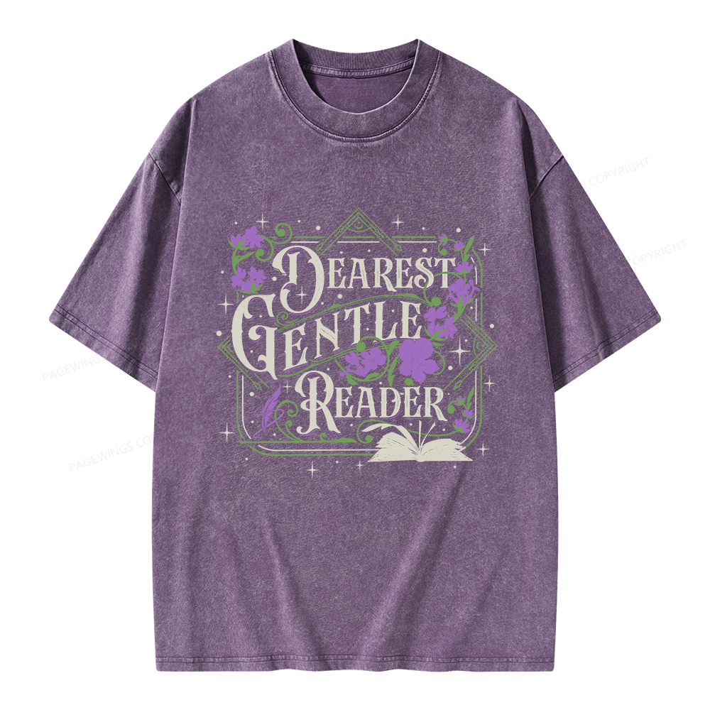 Pagewings Dearest Gentle Reader Unisex Washed T-shirt