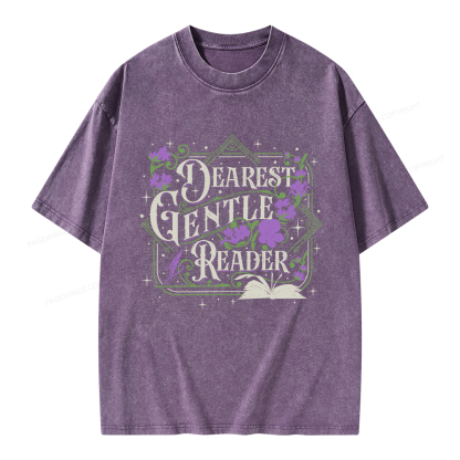 Pagewings Dearest Gentle Reader Unisex Washed T-shirt