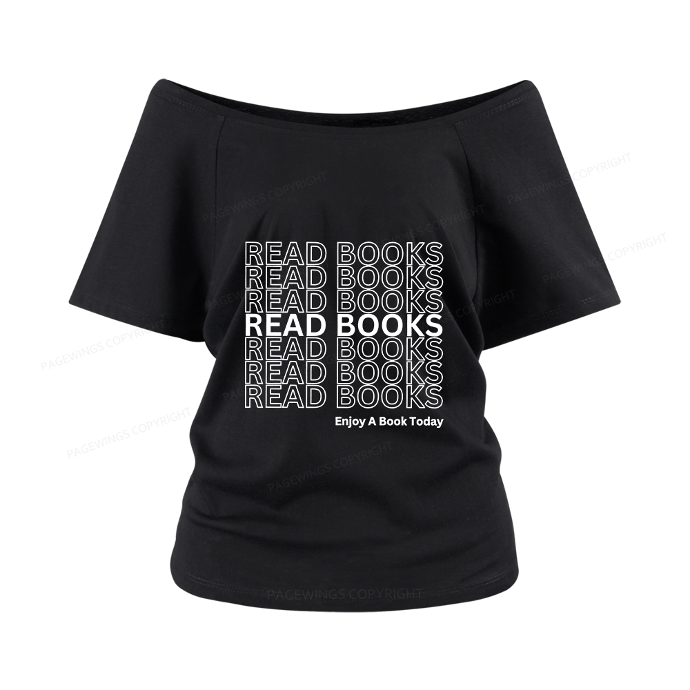 Pagewings Read Books Librarian Women Off Shoulder T-shirts