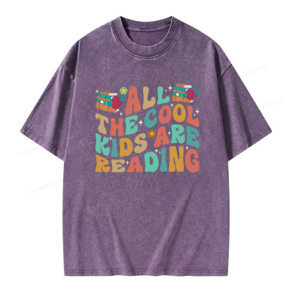 Pagewings All The Cool Kids Are Reading Unisex Washed T-shirt