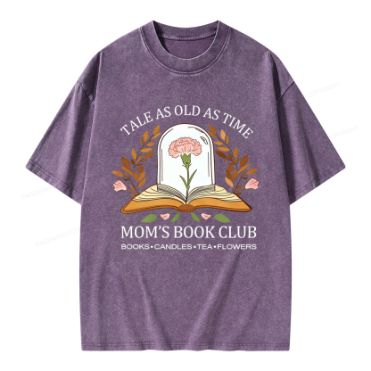 Pagewings Mom's Book Club Unisex Washed T-shirt