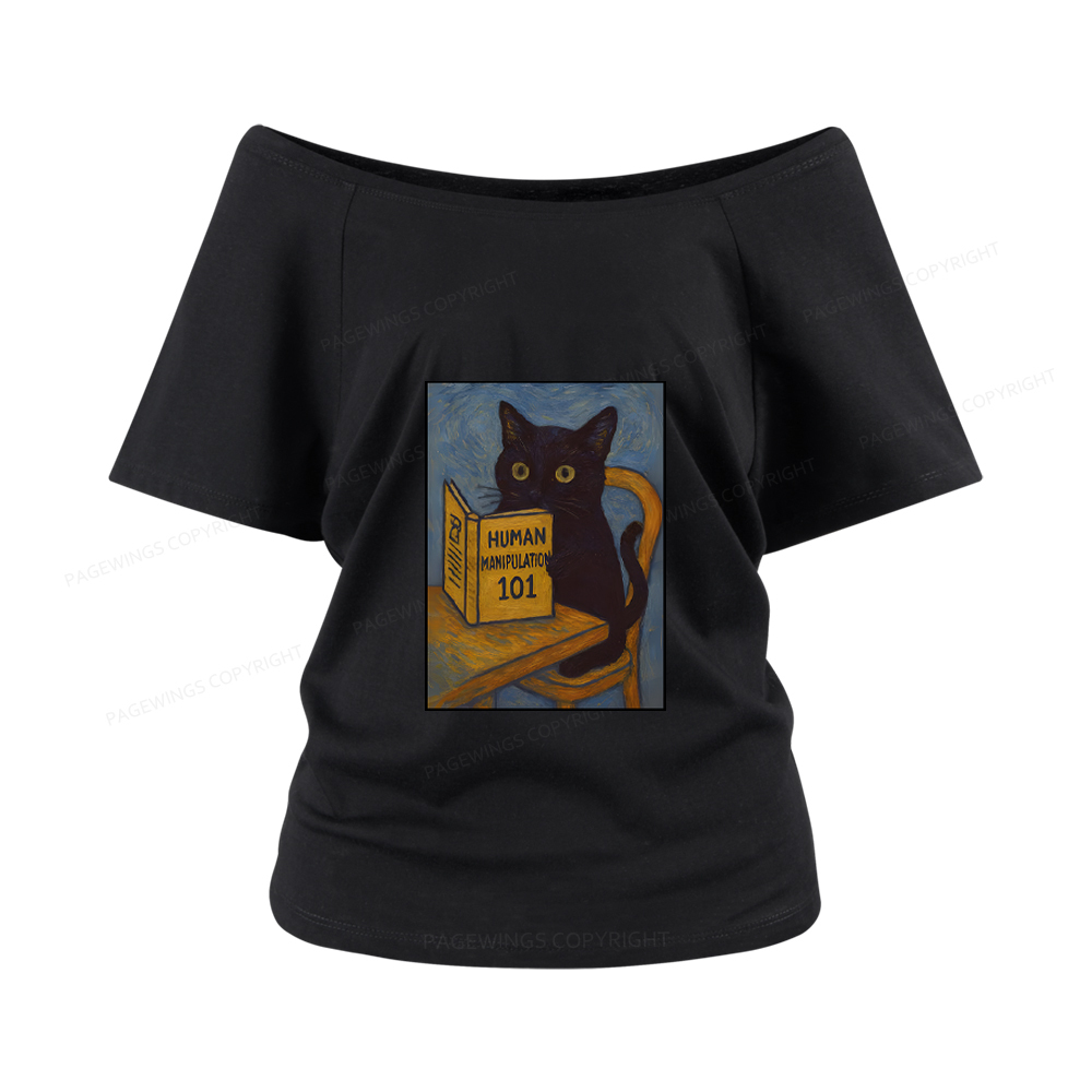 Pagewings Funny Cat Women Off Shoulder T-shirts