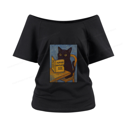 Pagewings Funny Cat Women Off Shoulder T-shirts