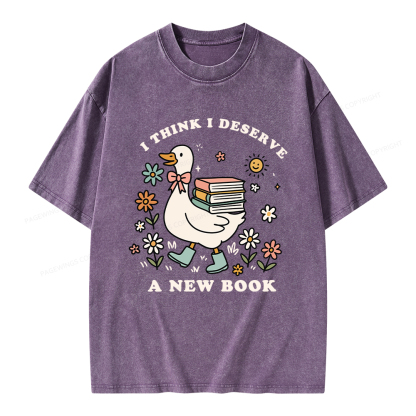 Pagewings I Think I Deserve A New Book Unisex Washed T-shirt