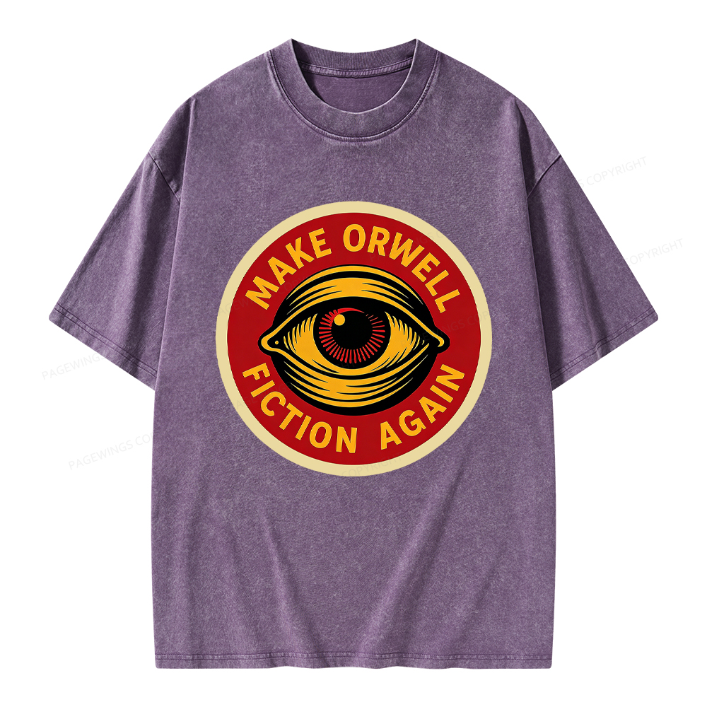 Pagewings Make Orwell Fiction Again Unisex Washed T-shirt