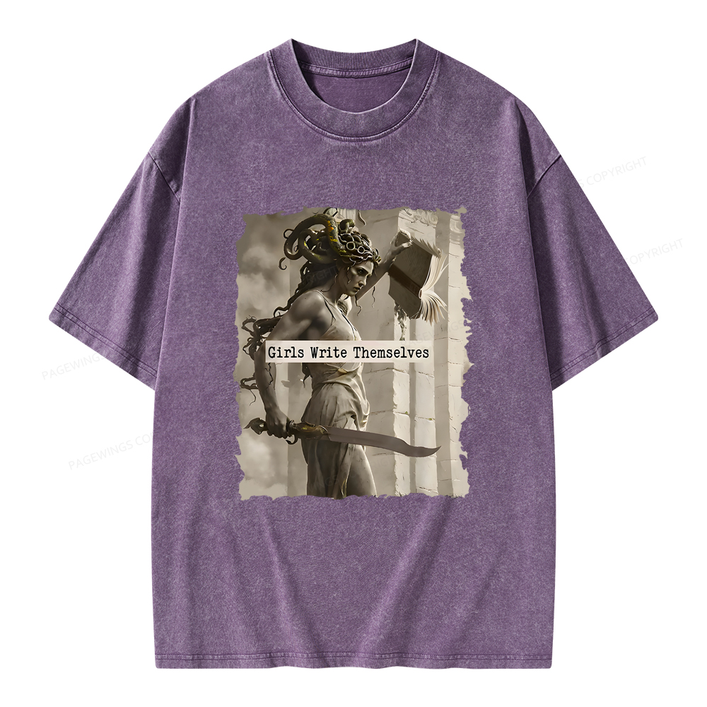 Pagewings Girls Will Be Girls Unisex Washed T-shirt