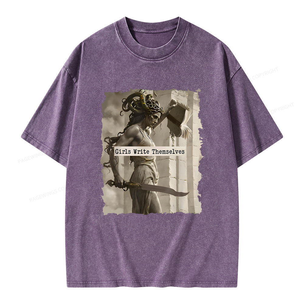 Pagewings Girls Will Be Girls Unisex Washed T-shirt