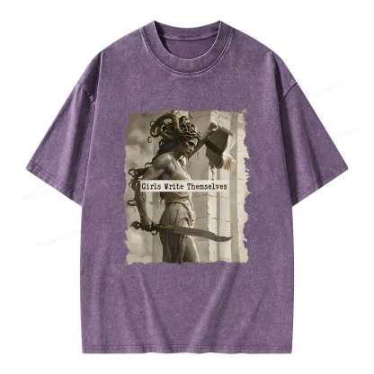 Pagewings Girls Will Be Girls Unisex Washed T-shirt